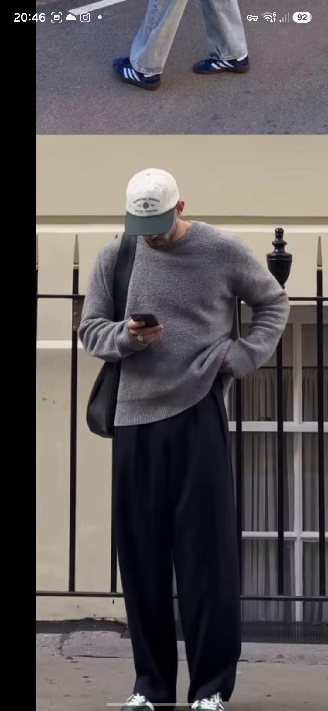 Look 05 - Gros pull gris et jogging noir