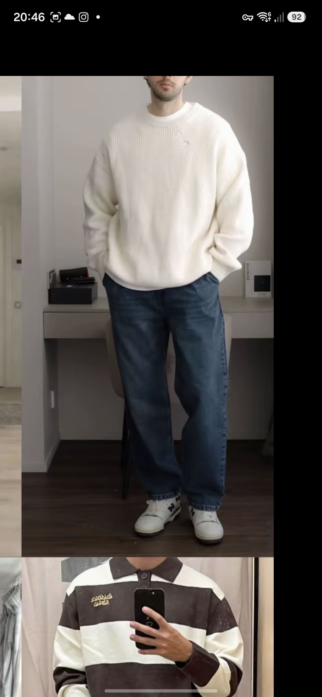 Look 06 - Sweat écru et jean loose