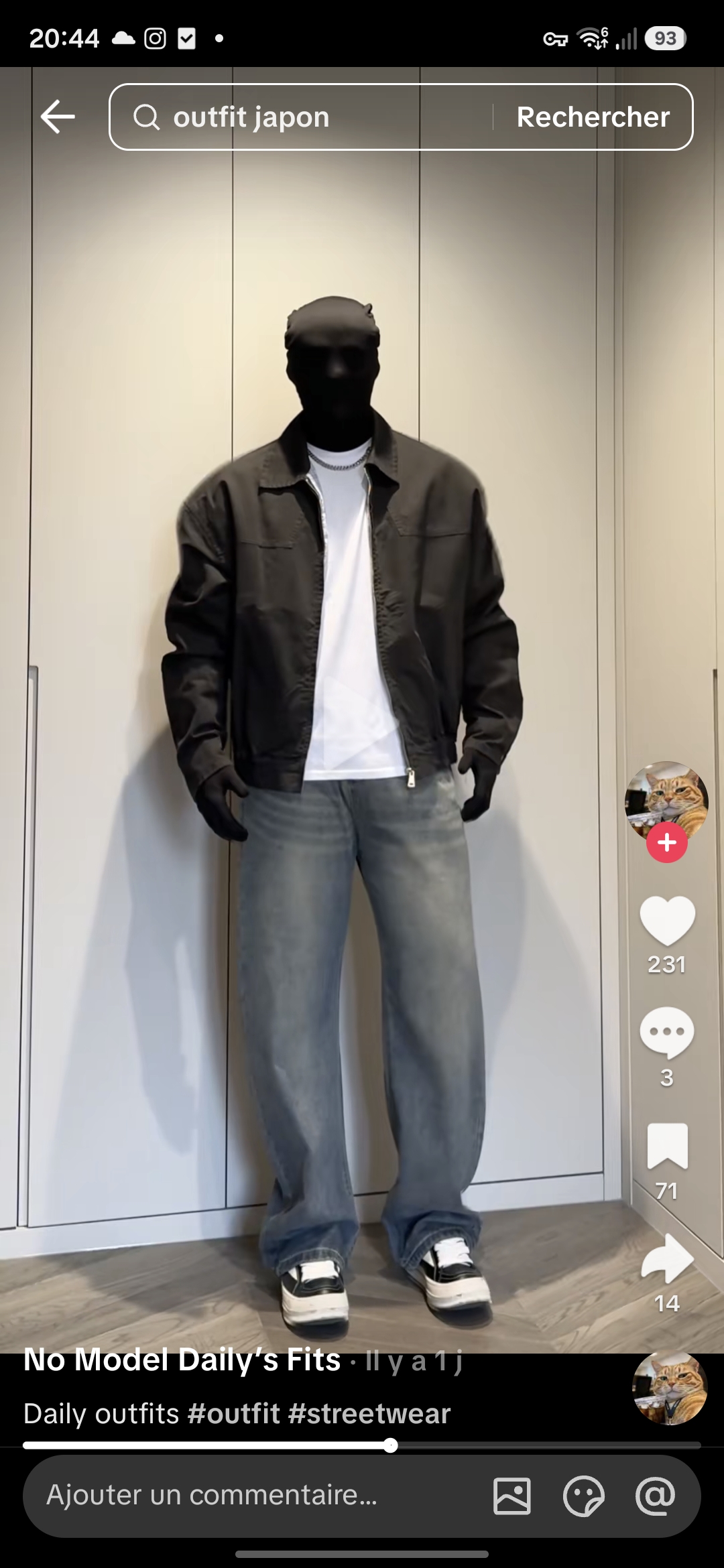 Look 11 - Veste zippée et jean droit